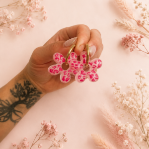 Boucles interchangeables léopard rose